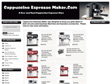 Tablet Screenshot of cappuccinoespressomaker.com